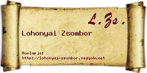 Lohonyai Zsombor névjegykártya